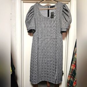 Eloquii fine black and white check dress size 24
